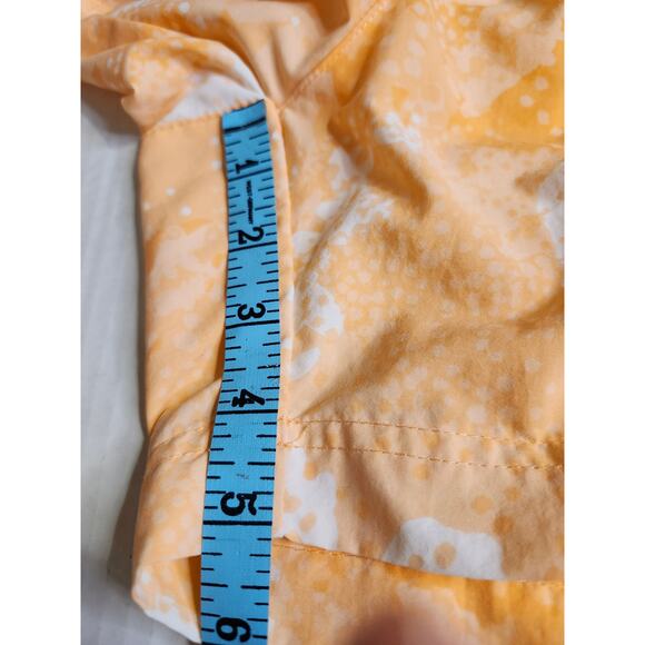 Columbia PFG Women's Drawstring Shorts Orange White Tie-dye Zip Pocket Large - Picture 11 of 11